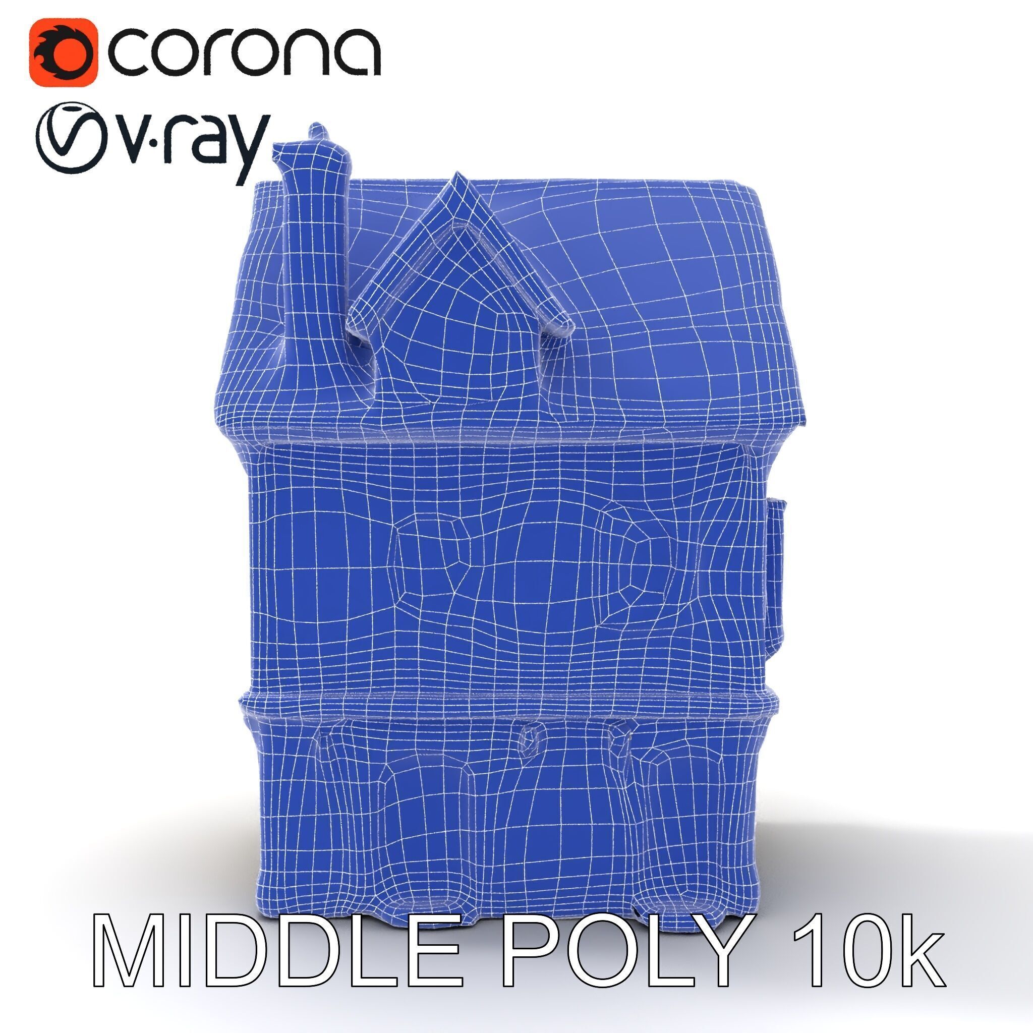 Medieval Timbered House Model Pack Low-poly 3D model_28