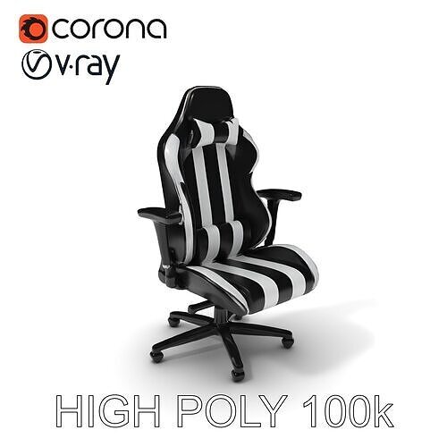 Gaming Chair Model Pack with Adjustable Features Low-poly 3D model