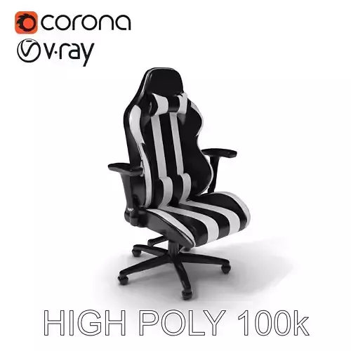 Gaming Chair Model Pack with Adjustable Features Low-poly 3D model