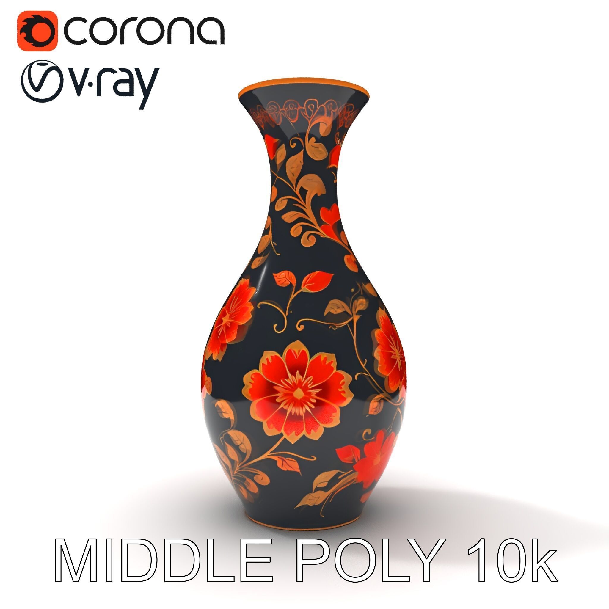 Decorative Floral Vase D Model Pack Low-poly 3D model_22