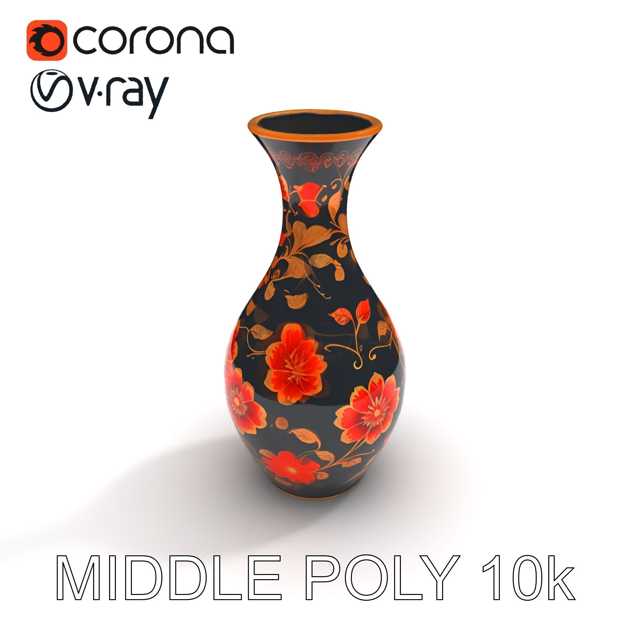 Decorative Floral Vase D Model Pack Low-poly 3D model_31
