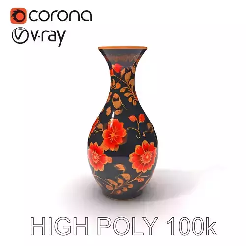 Decorative Floral Vase D Model Pack