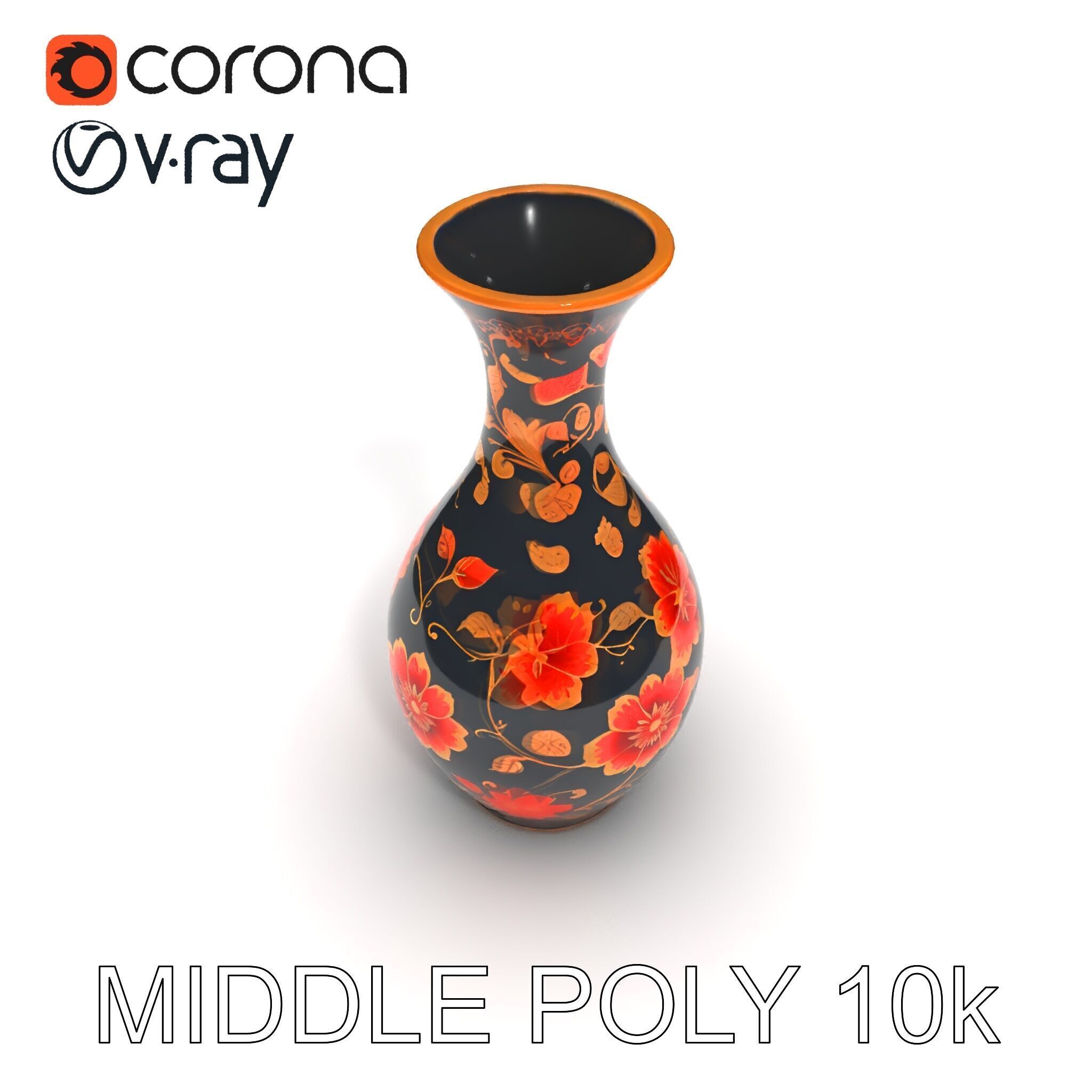 Decorative Floral Vase D Model Pack Low-poly 3D model_14