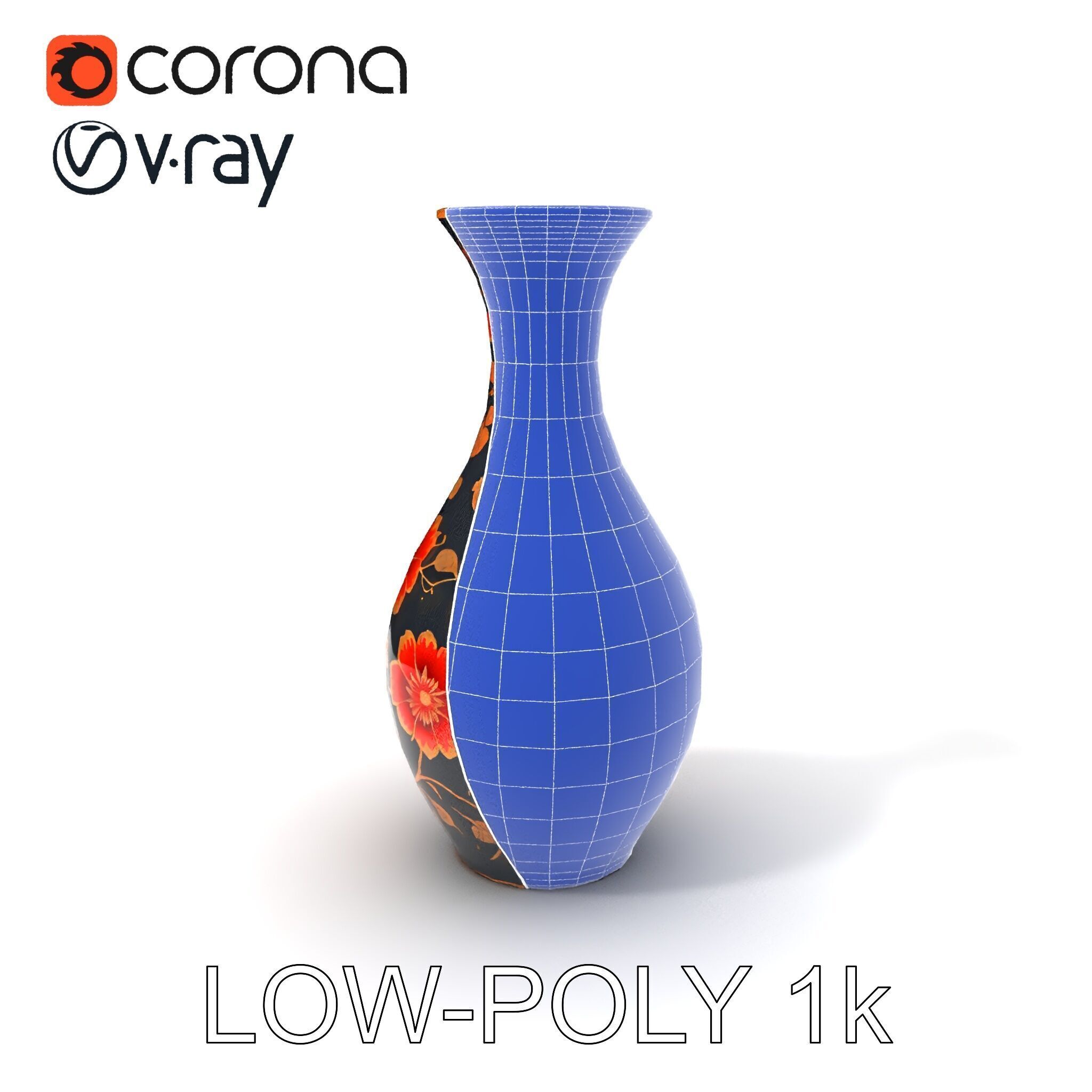 Decorative Floral Vase D Model Pack Low-poly 3D model_29