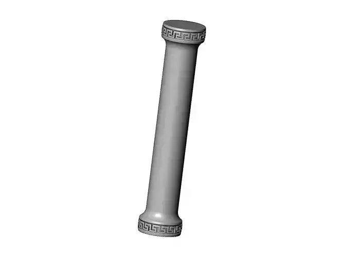 Greek key roman pattern ends classic round pillar column 3D print model