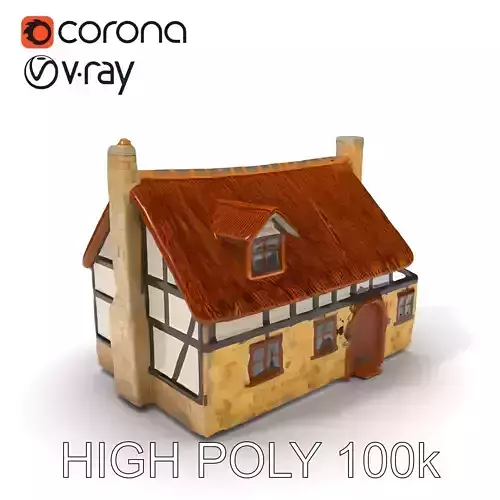 Rustic Cottage Model Pack with PBR Textures Low-poly 3D model
