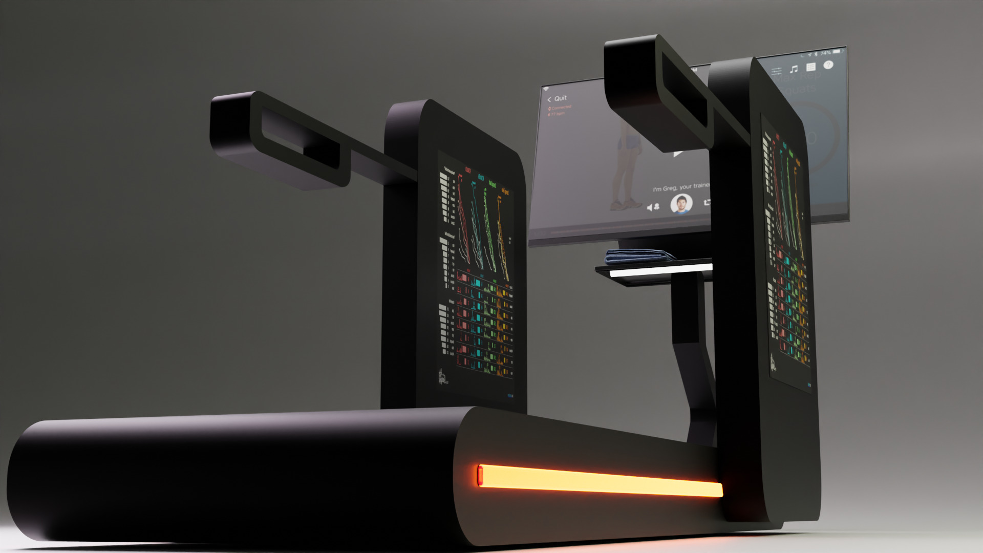 Futuristic Smart Treadmill Concept 3D model_7