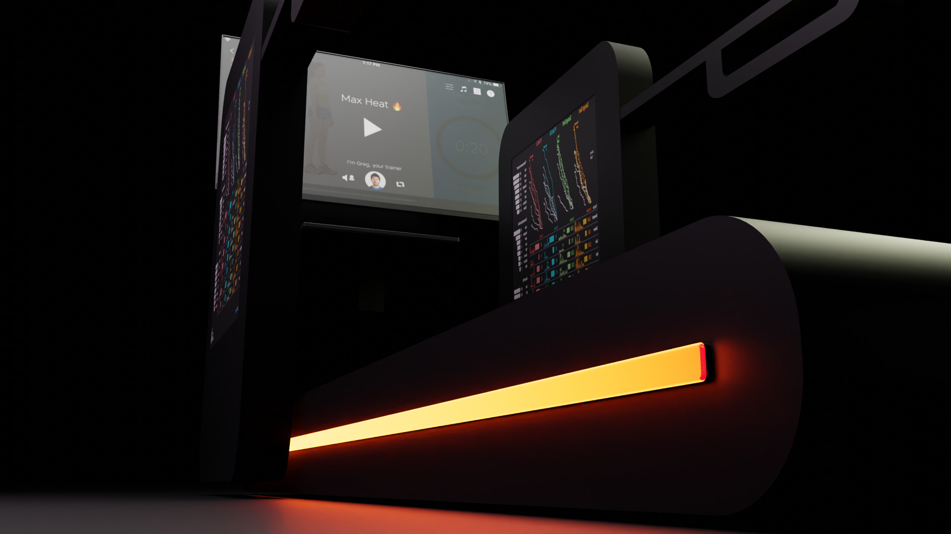 Futuristic Smart Treadmill Concept 3D model_1