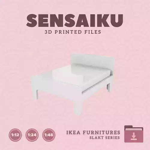 SLAKT Ext bed frm for Miniature Dollhouse - IKEA - 3D Print