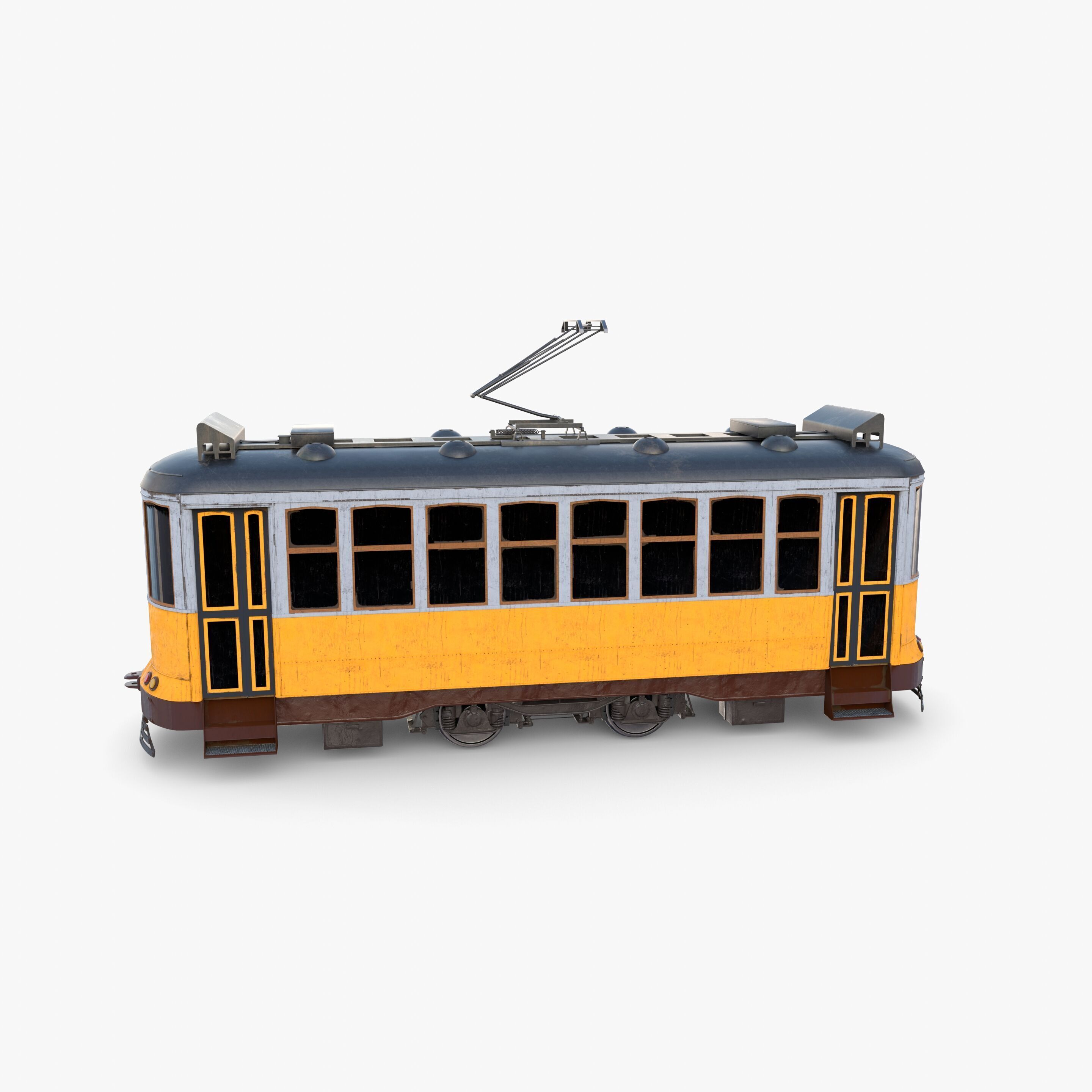 Historic tram V7 3D model_7