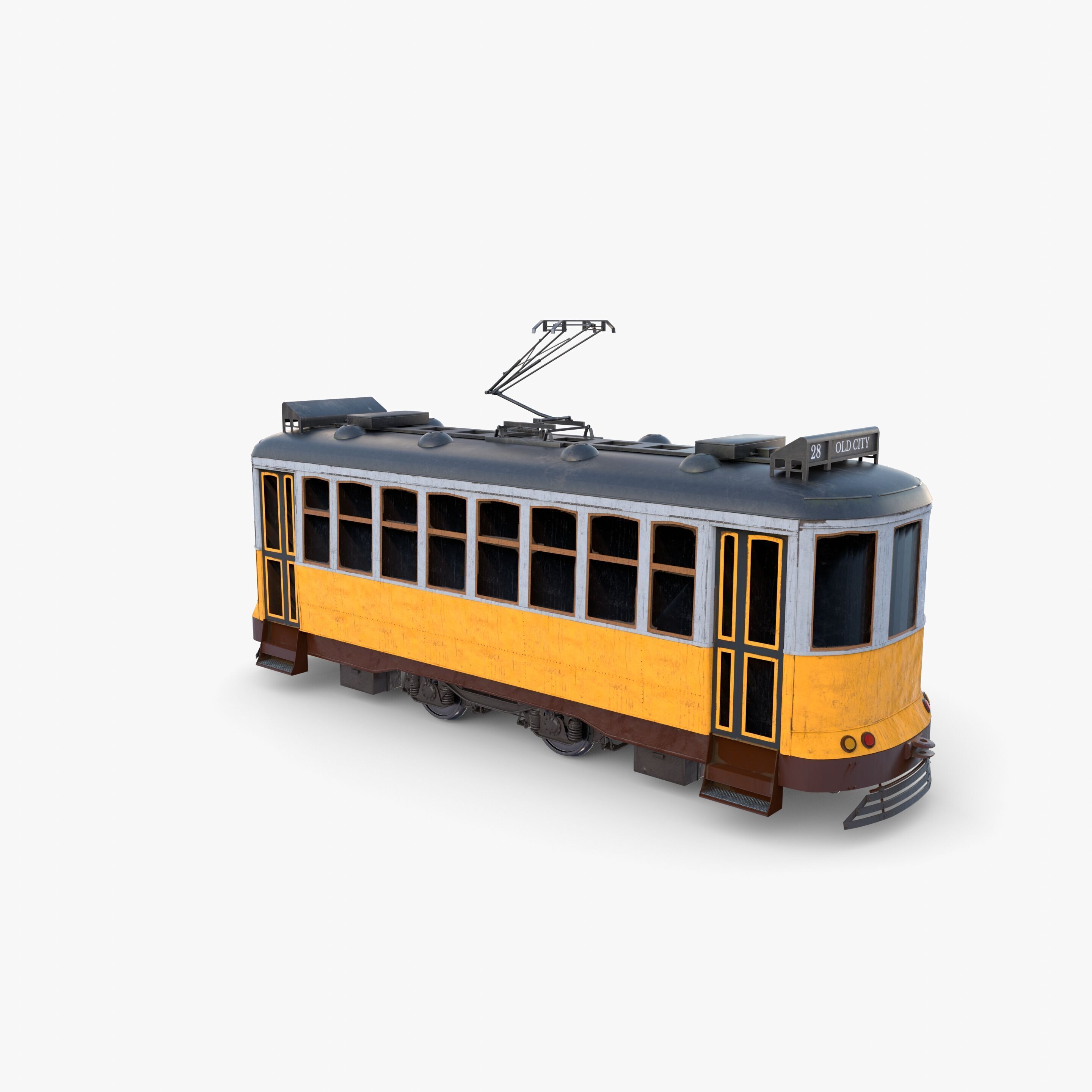 Historic tram V7 3D model_1