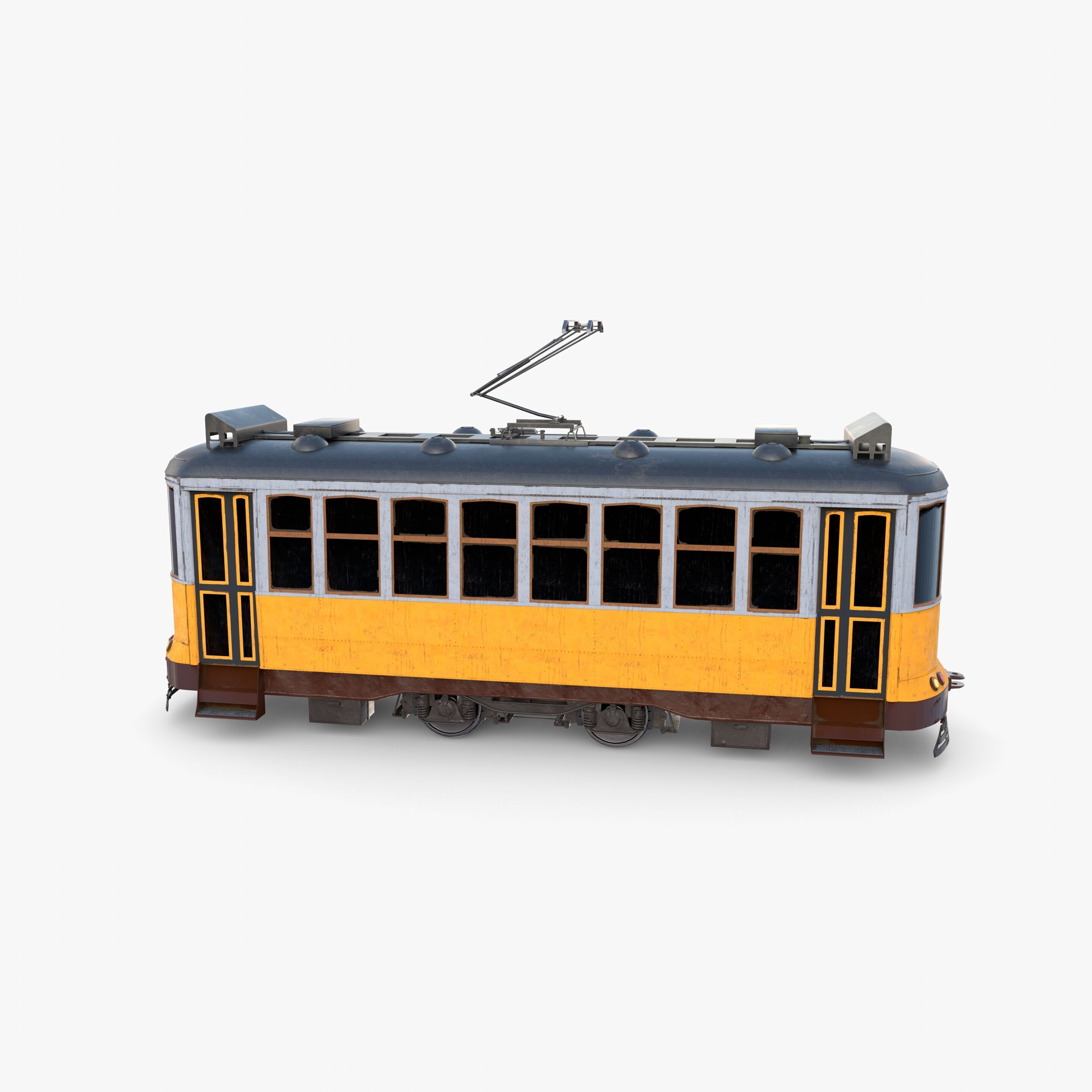 Historic tram V7 3D model_6