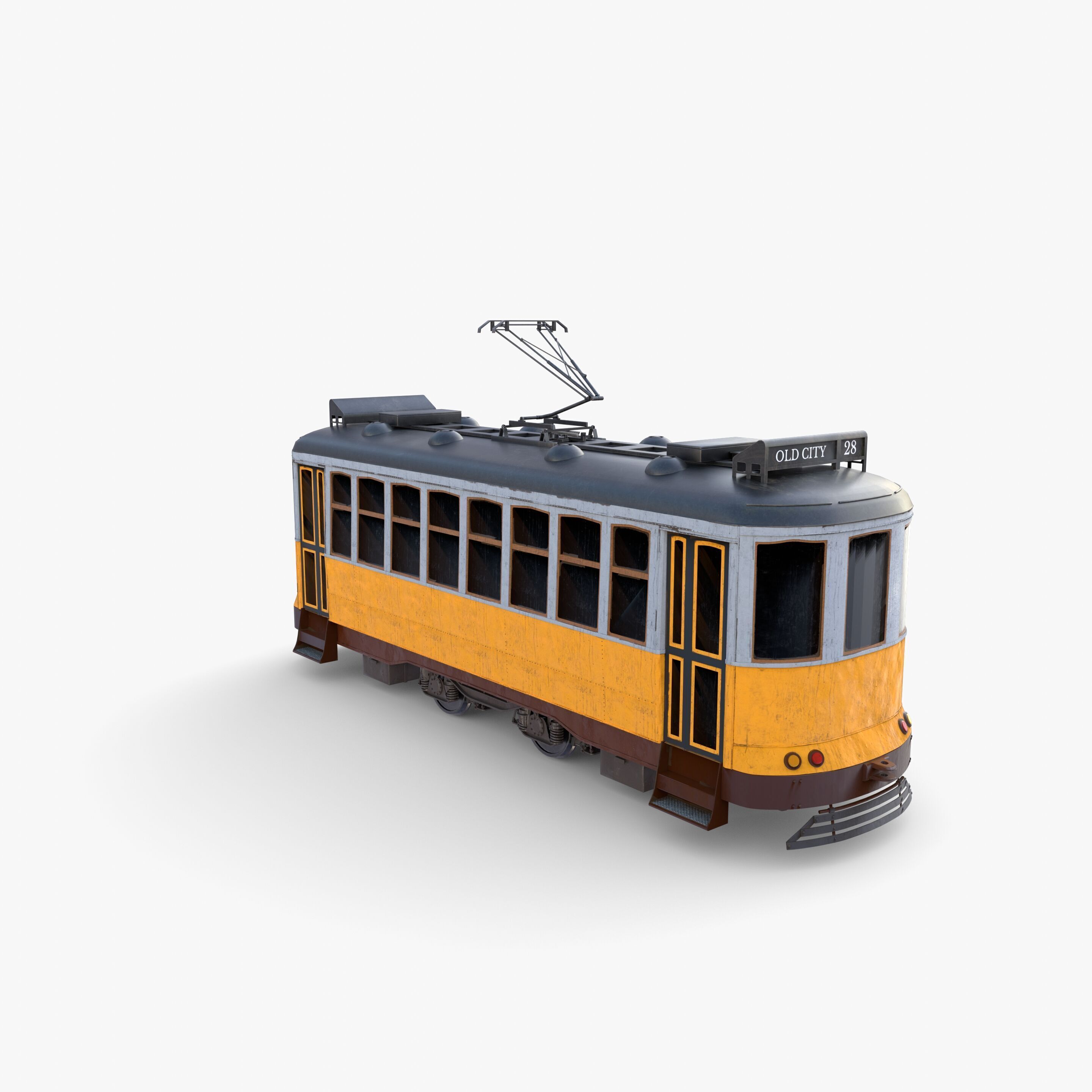 Historic tram V7 3D model_14