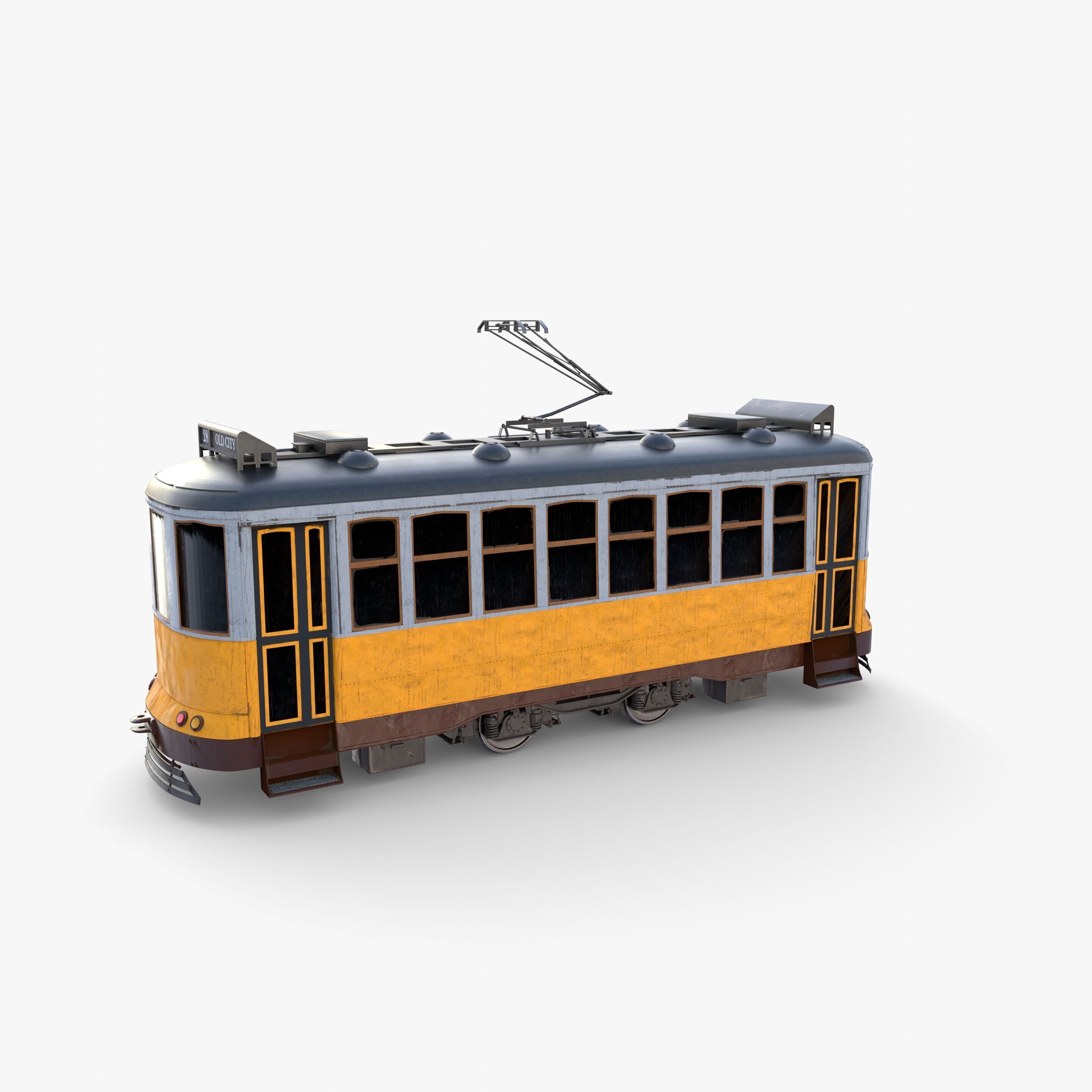 Historic tram V7 3D model_10