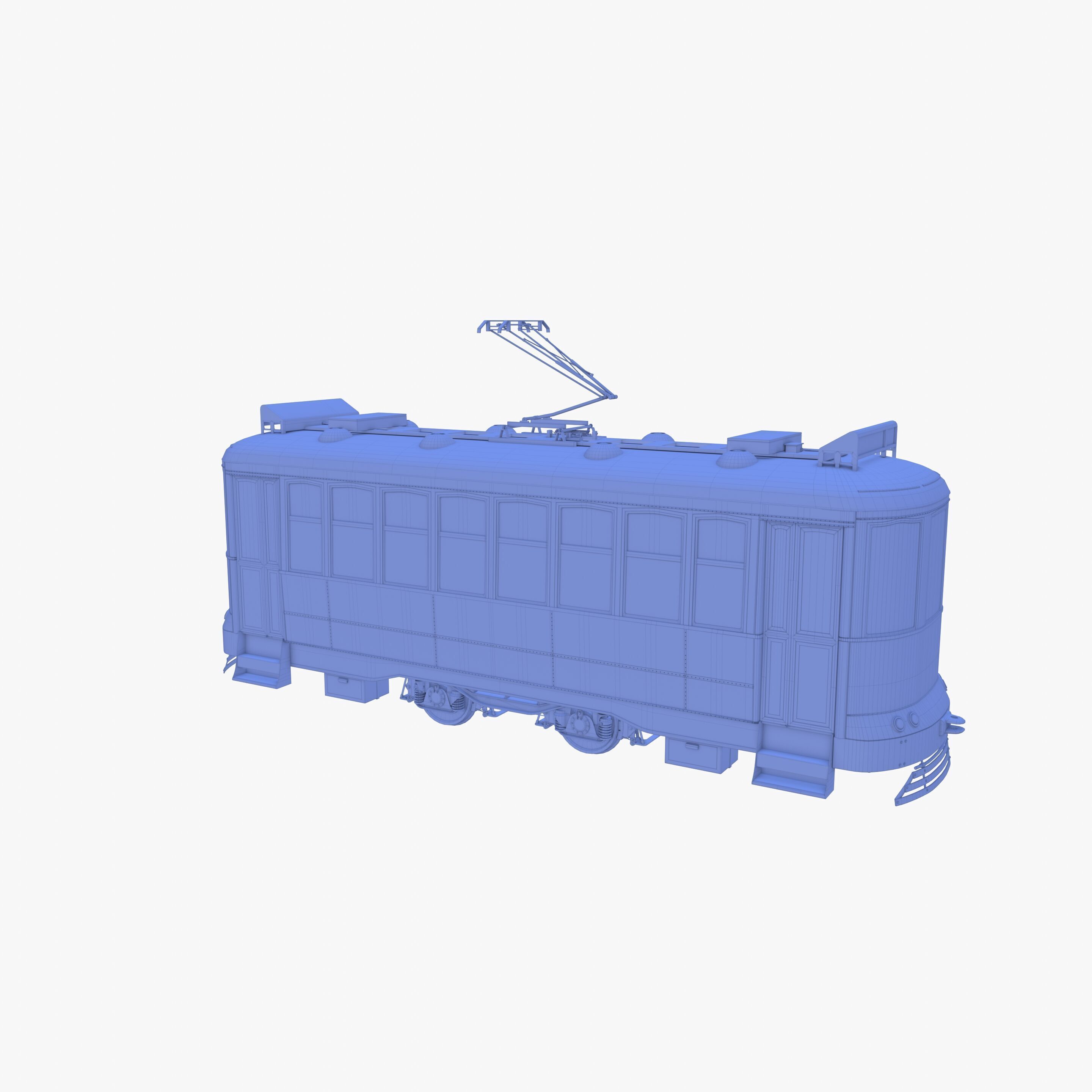 Historic tram V7 3D model_19