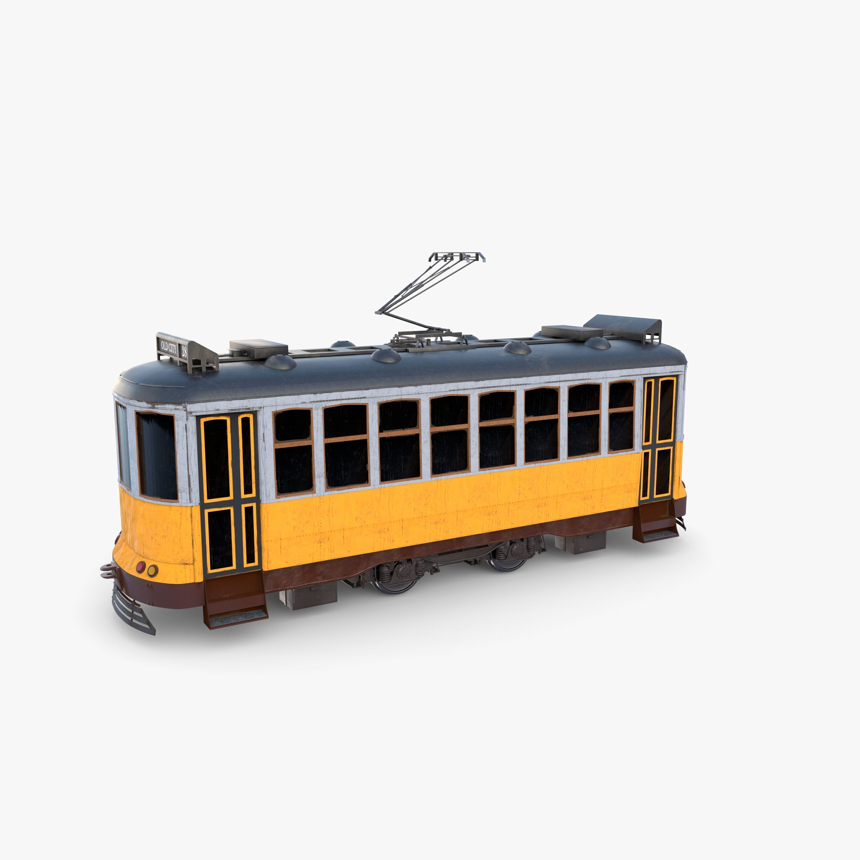Historic tram V7 3D model_8