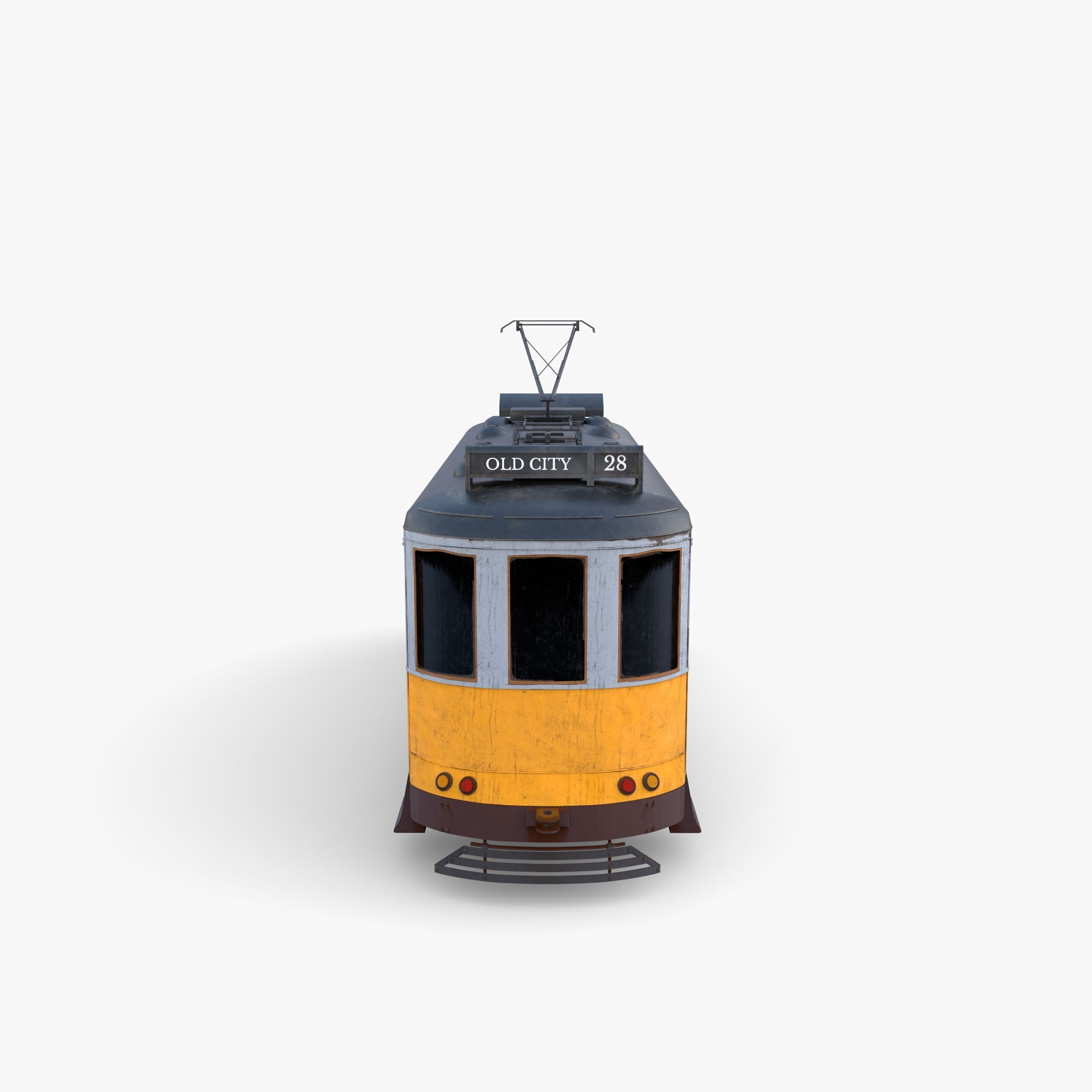 Historic tram V7 3D model_9