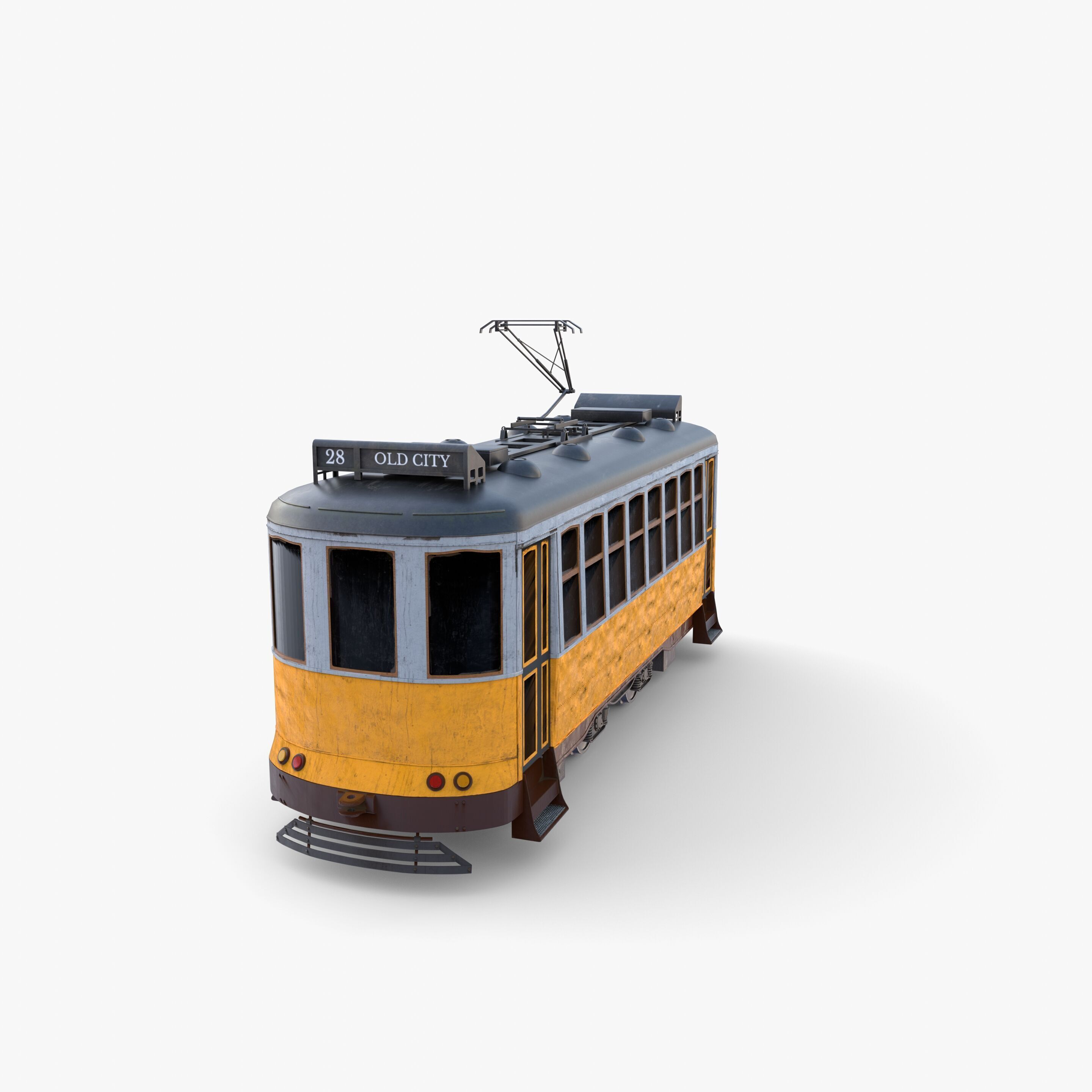 Historic tram V7 3D model_11