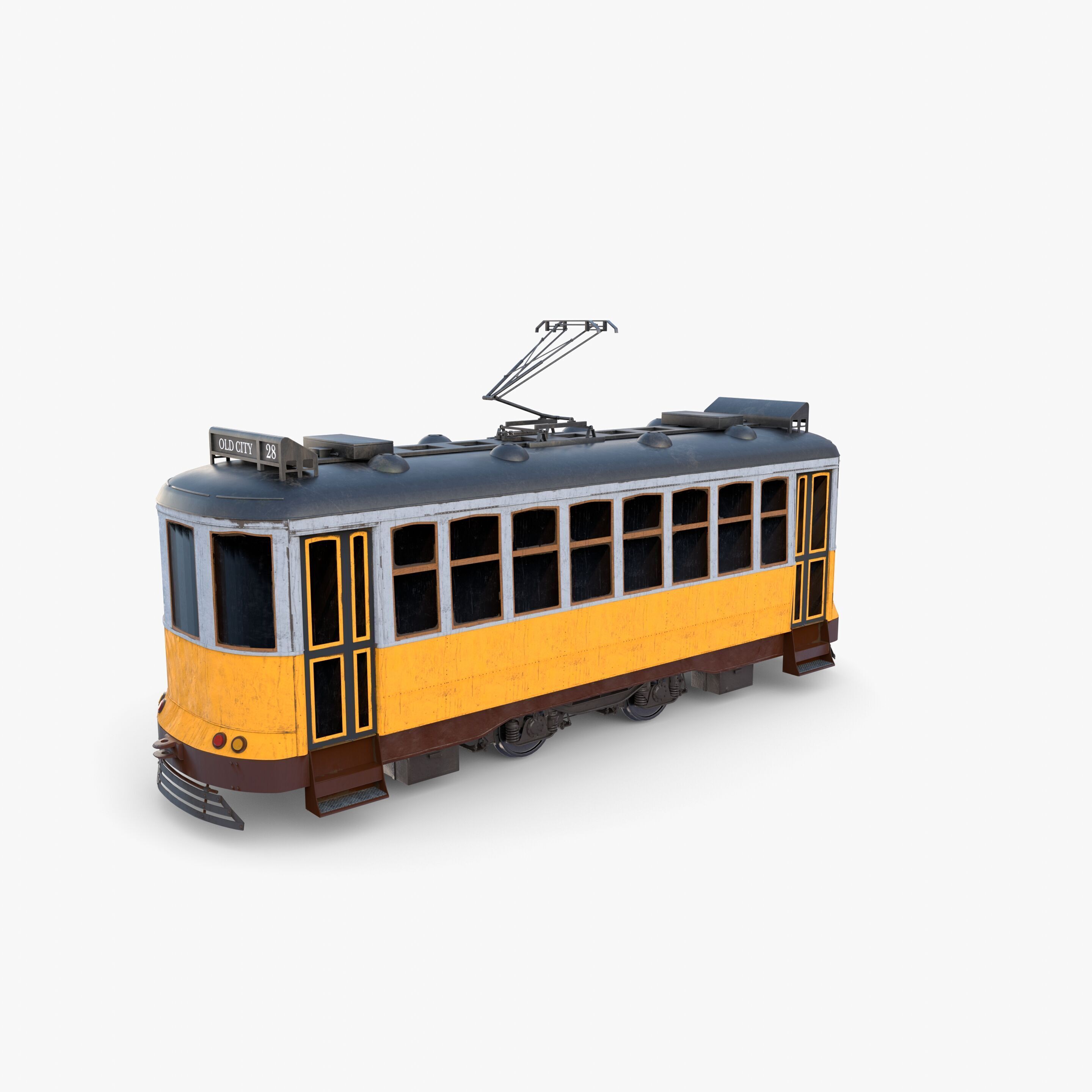 Historic tram V7 3D model_2