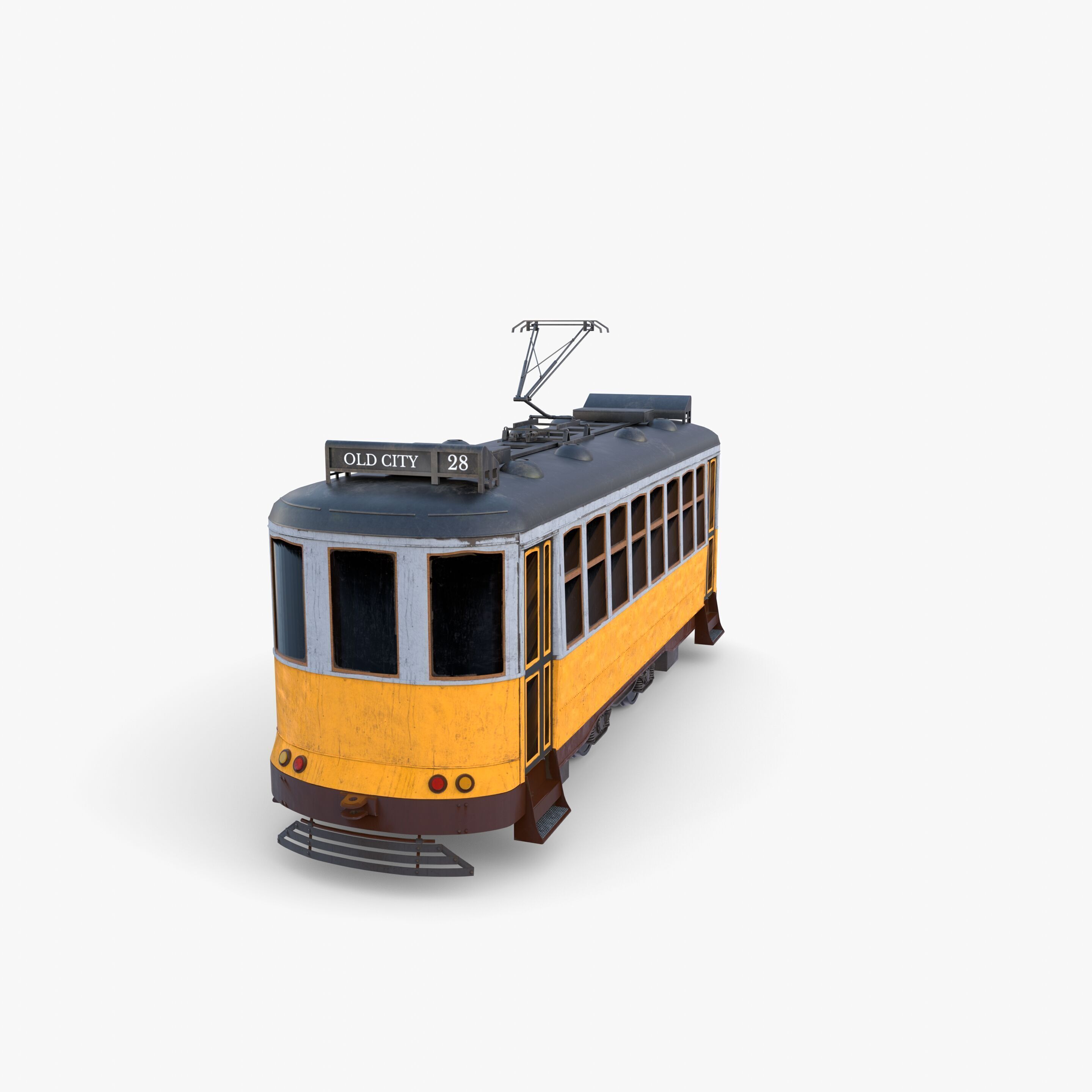 Historic tram V7 3D model_5