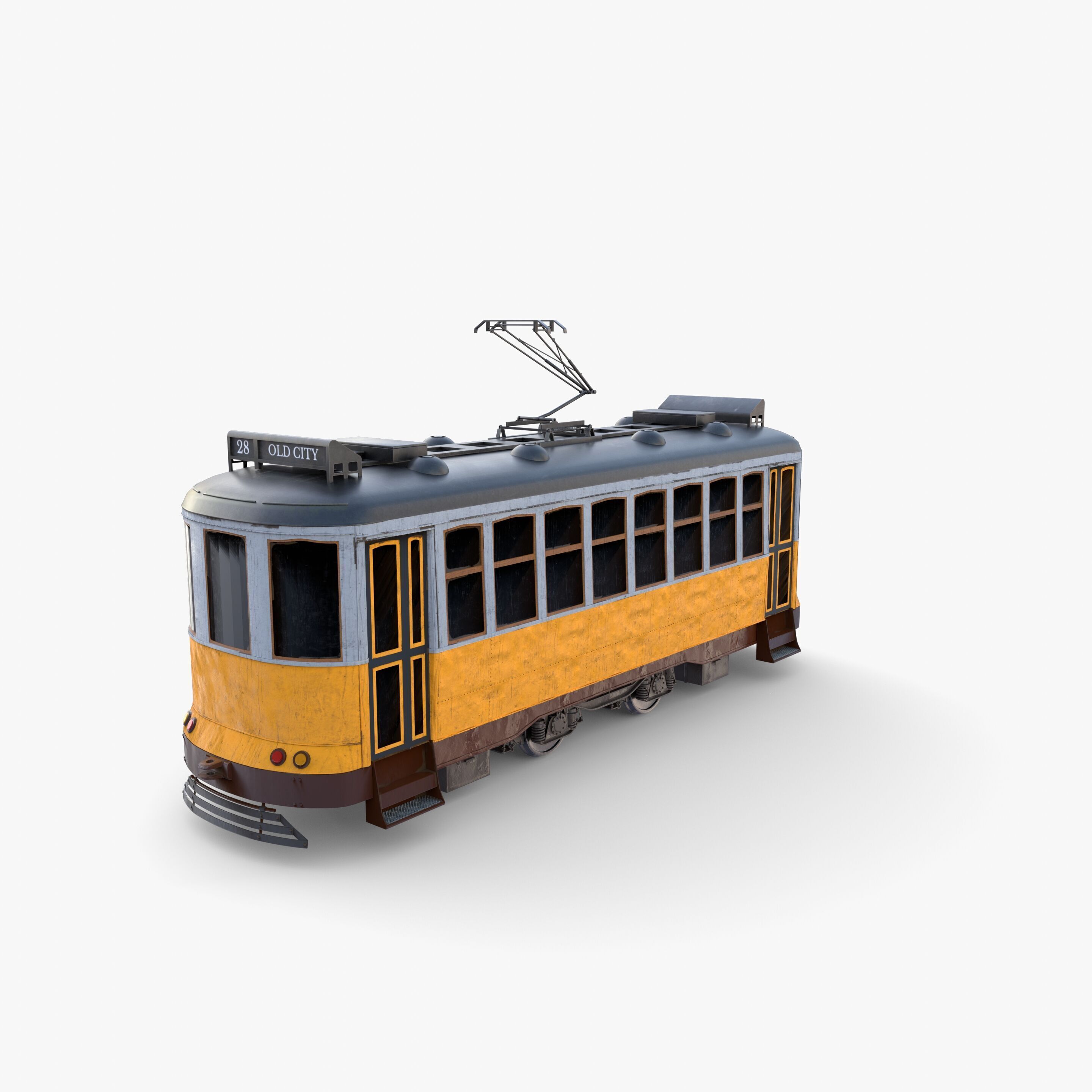 Historic tram V7 3D model_4