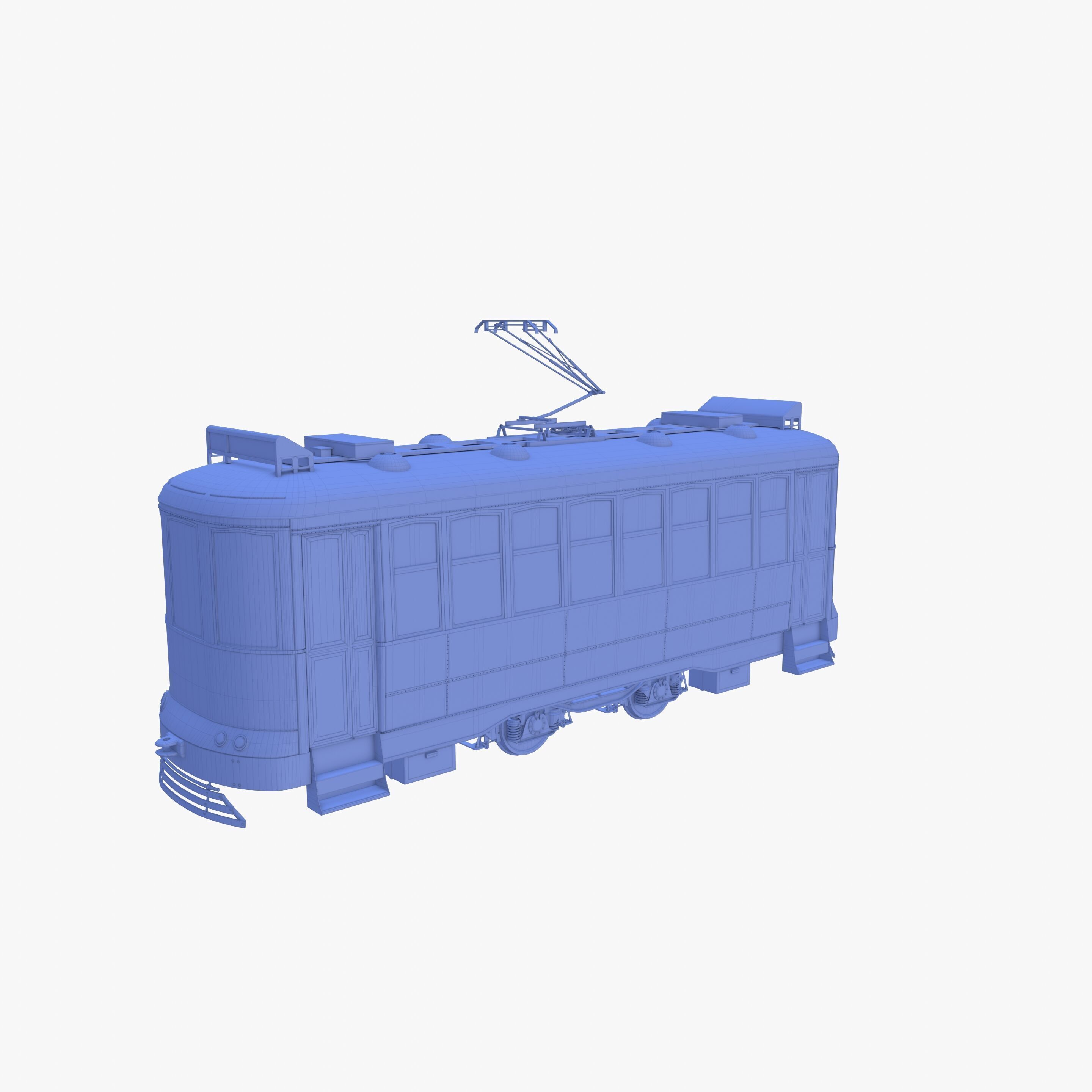 Historic tram V7 3D model_22