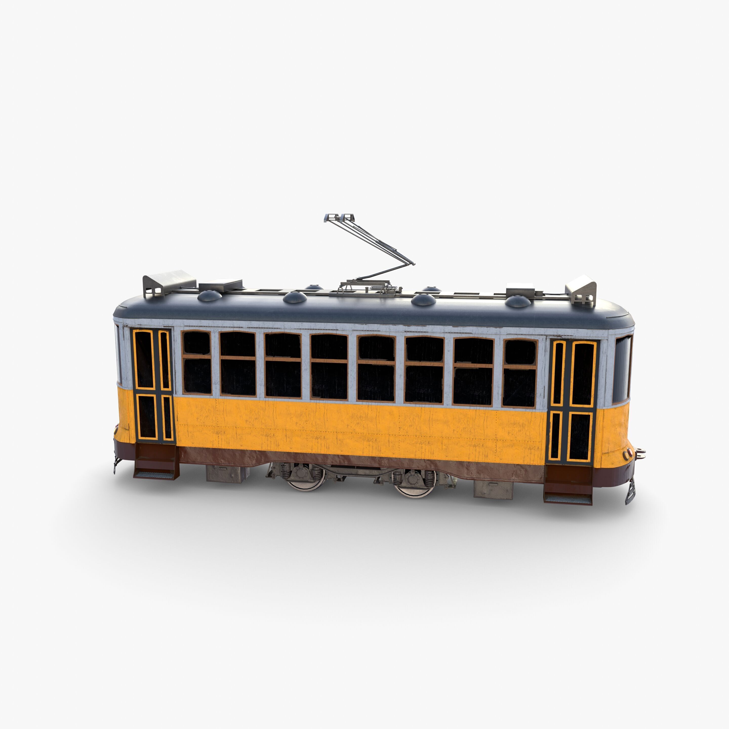 Historic tram V7 3D model_3