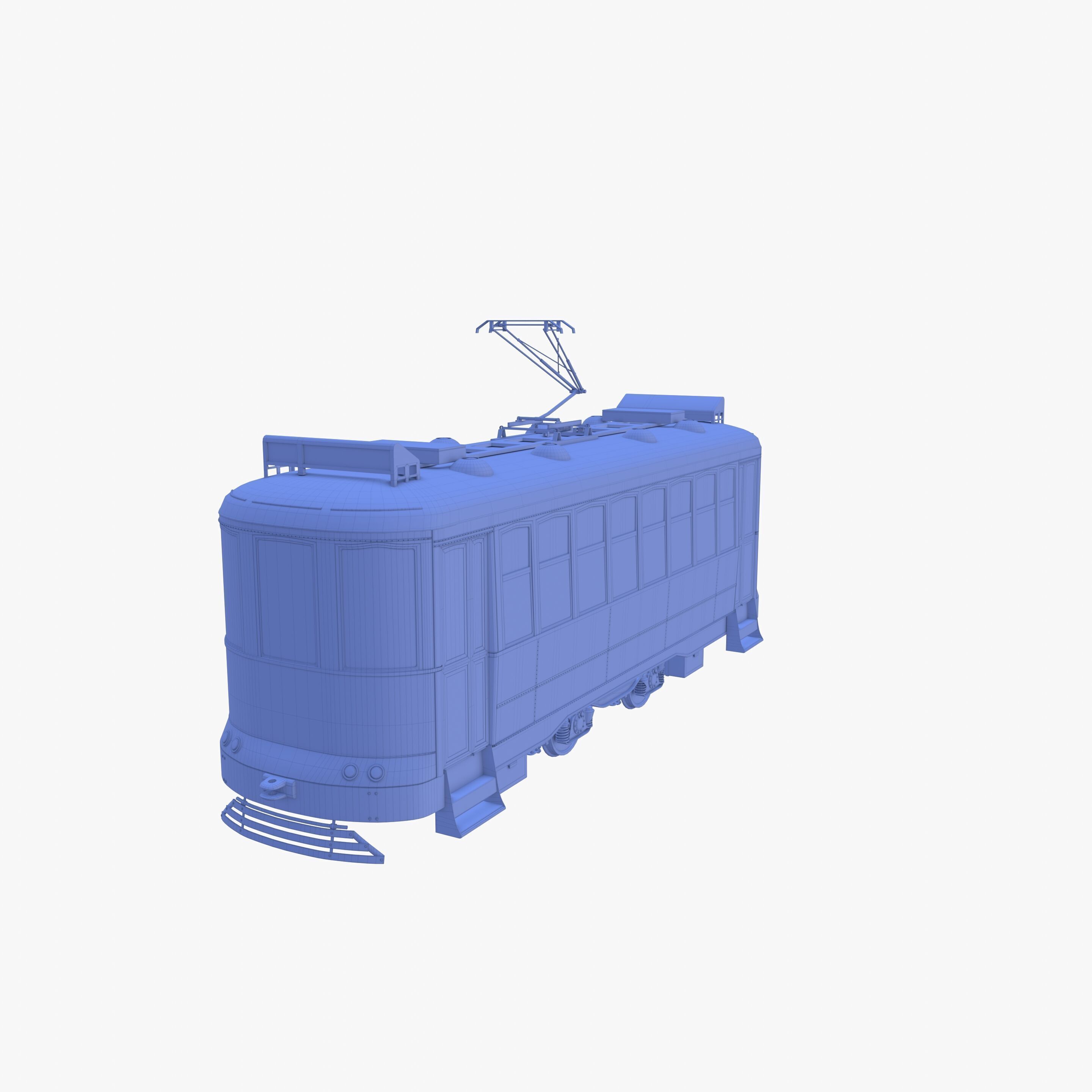 Historic tram V7 3D model_23