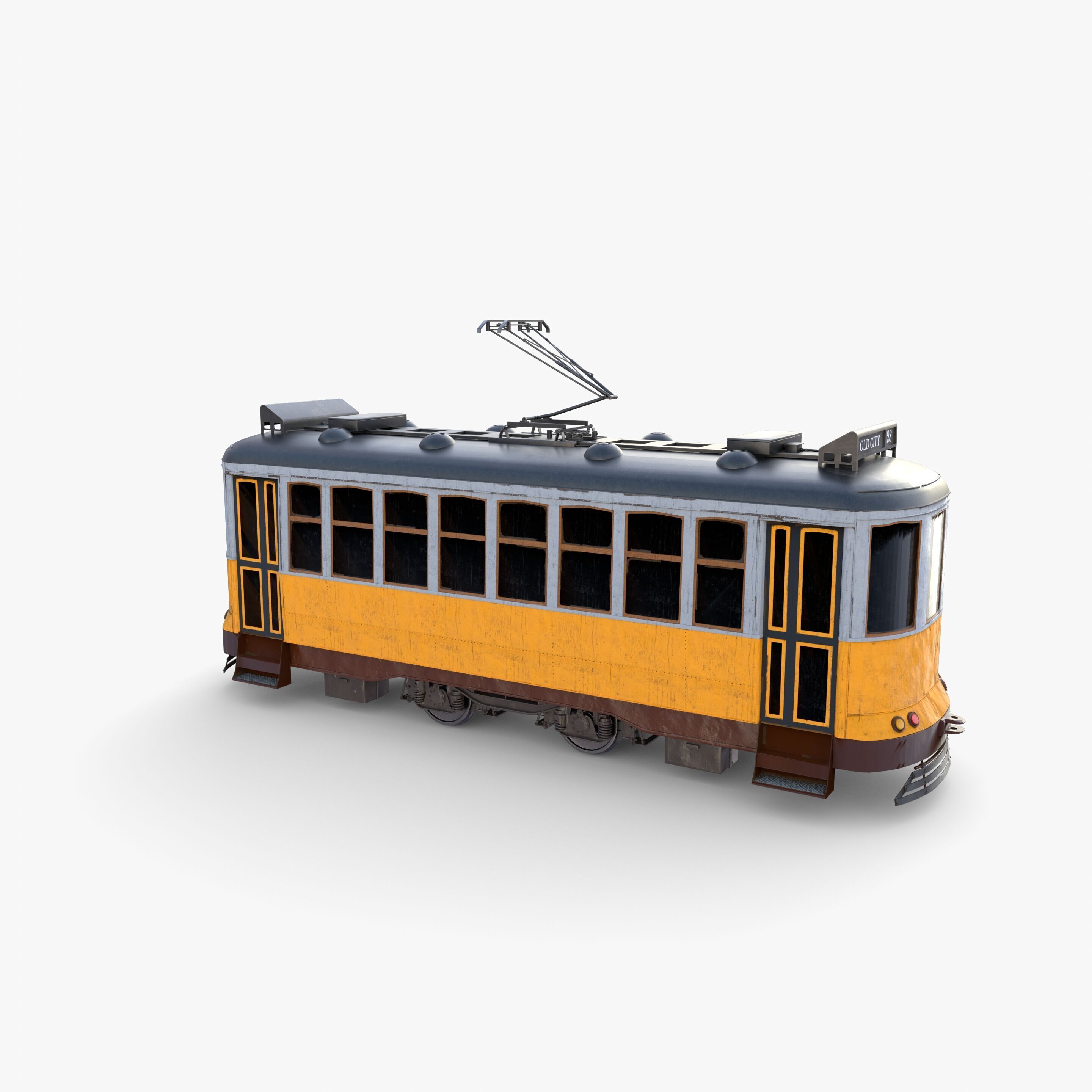 Historic tram V7 3D model_12
