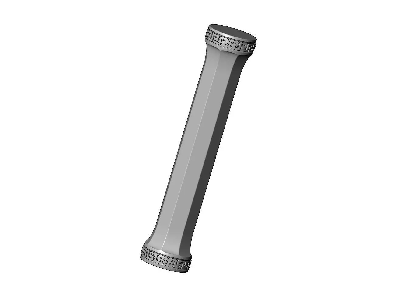 Roman octagonal greek key pattern ends pillar column 3D print model_0