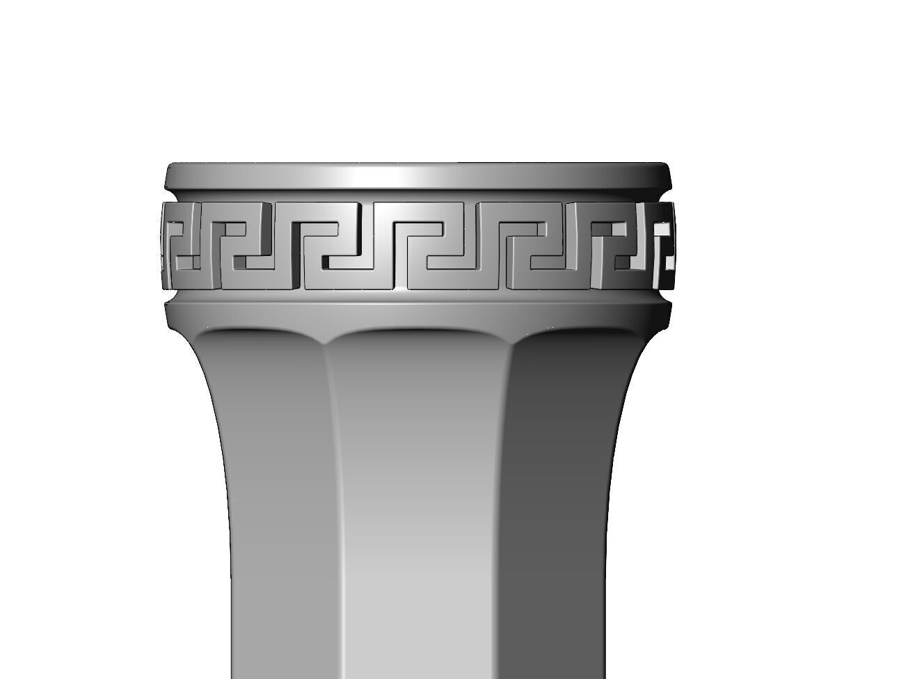 Roman octagonal greek key pattern ends pillar column 3D print model_2