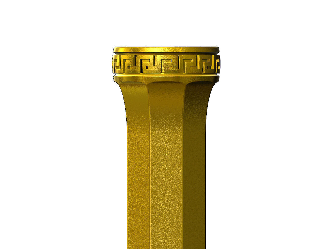 Roman octagonal greek key pattern ends pillar column 3D print model_11