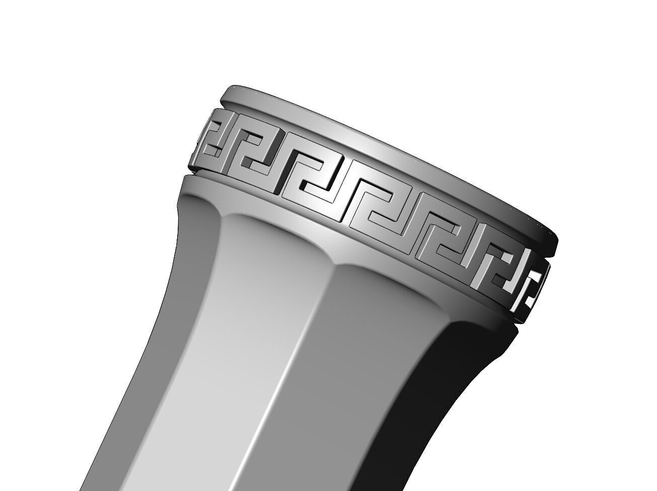 Roman octagonal greek key pattern ends pillar column 3D print model_3