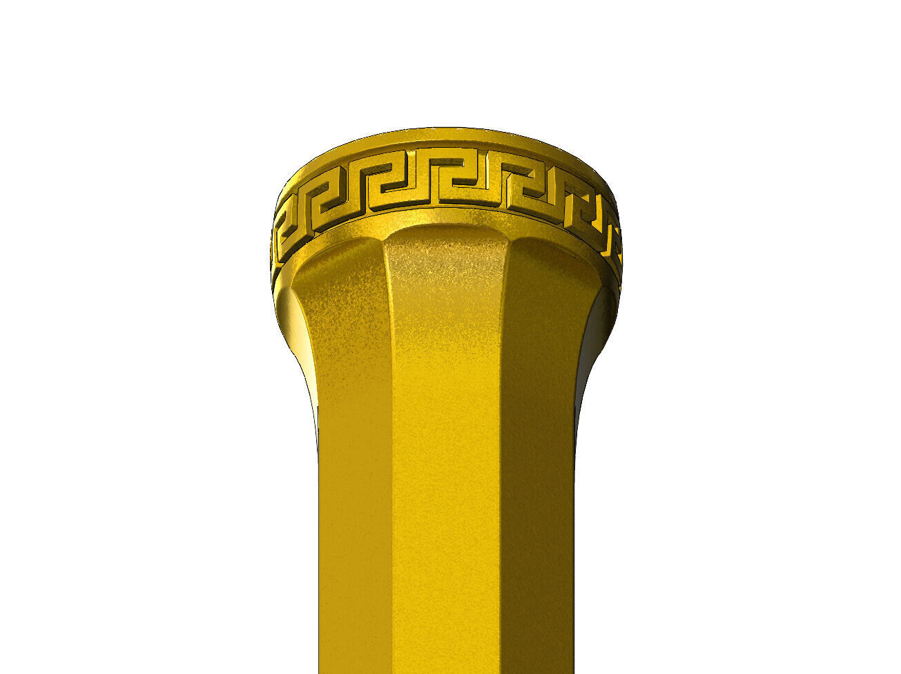 Roman octagonal greek key pattern ends pillar column 3D print model_12
