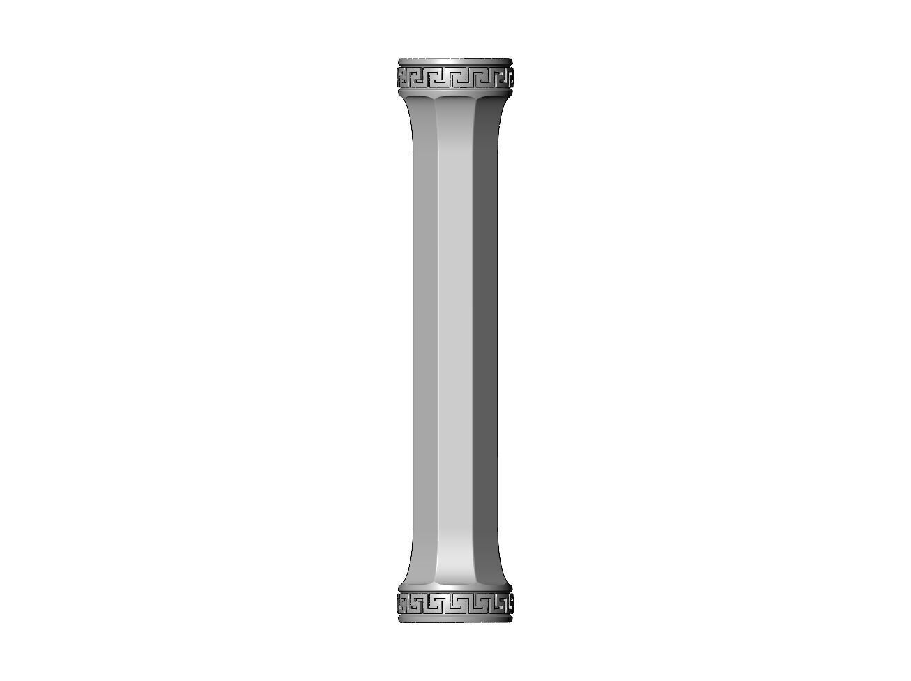 Roman octagonal greek key pattern ends pillar column 3D print model_1