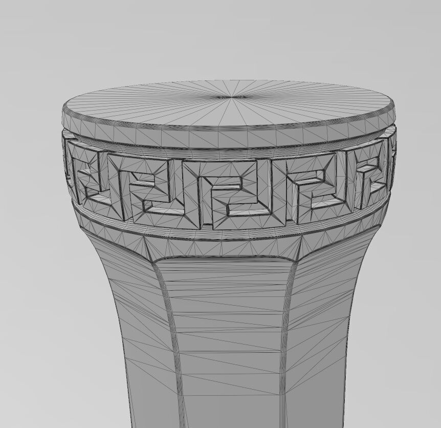 Roman octagonal greek key pattern ends pillar column 3D print model_14