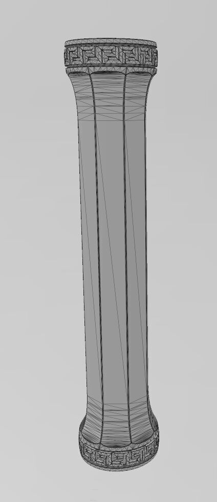 Roman octagonal greek key pattern ends pillar column 3D print model_13