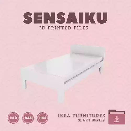 SLAKT Ext bed frm for Miniature Dollhouse - IKEA - 3D Print 