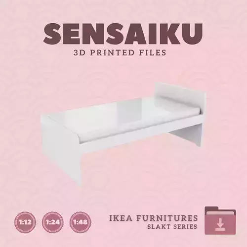 Bed Frame with Slatted Bed Base for Dollhouse - IKEA - 3D Print