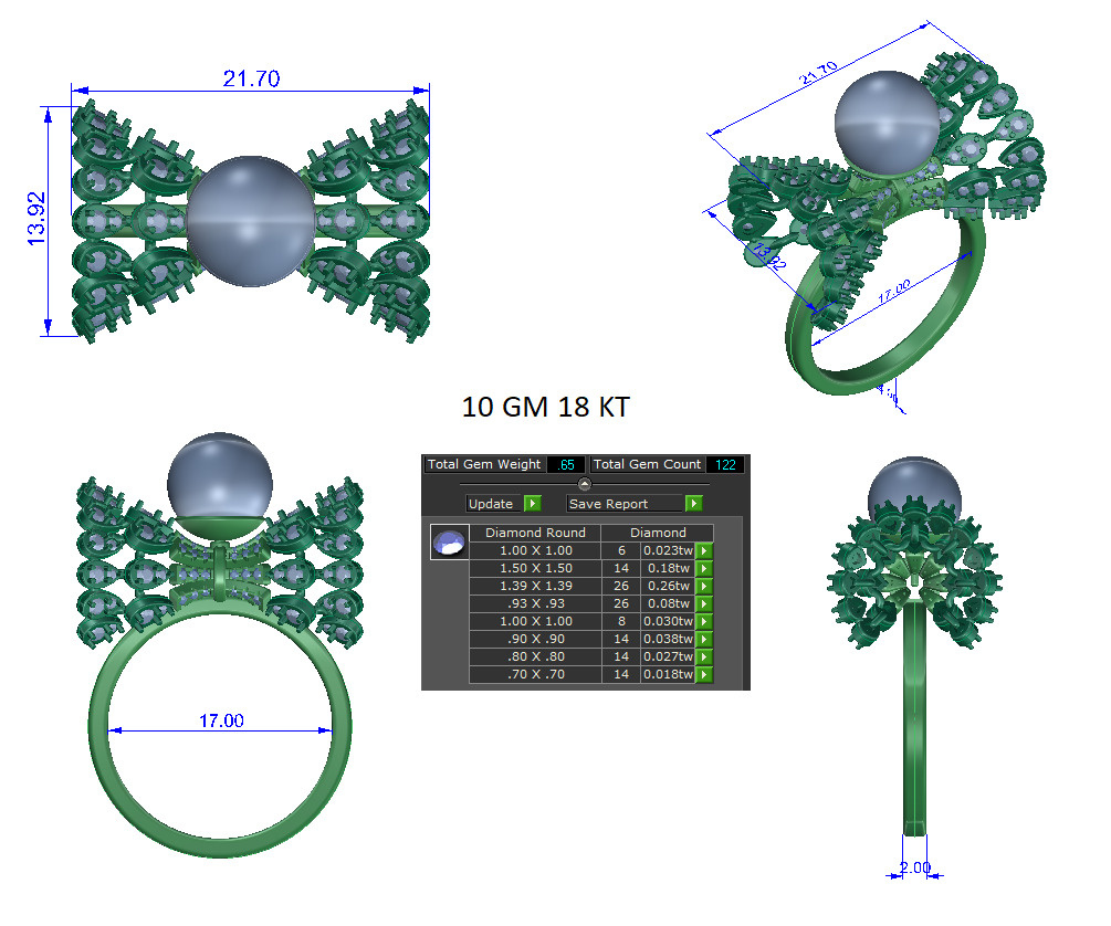 Women Ring Render 3dm STL OBJ FBX Details 3D print model_1