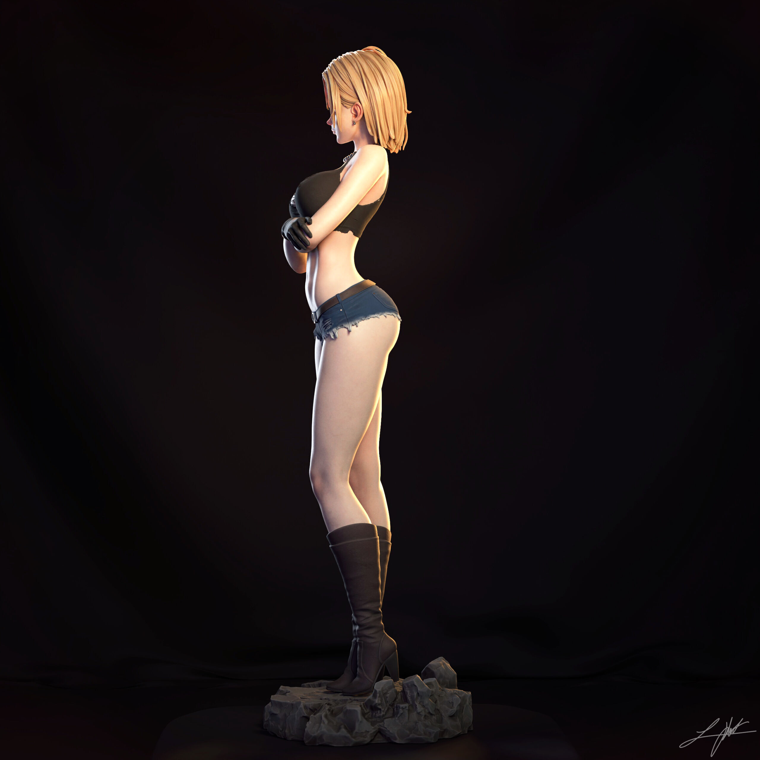 Android 18 3D print model_3