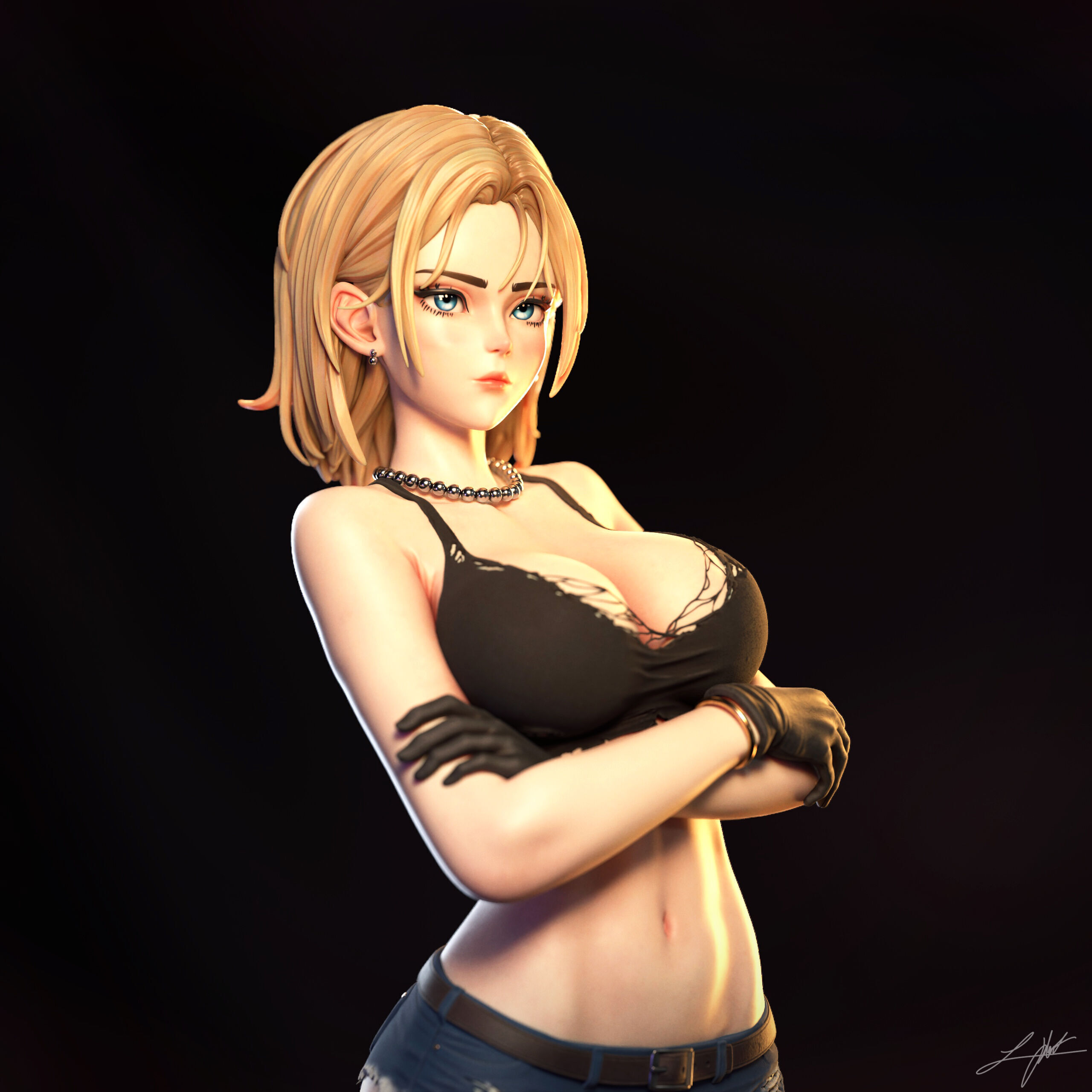 Android 18 3D print model_7