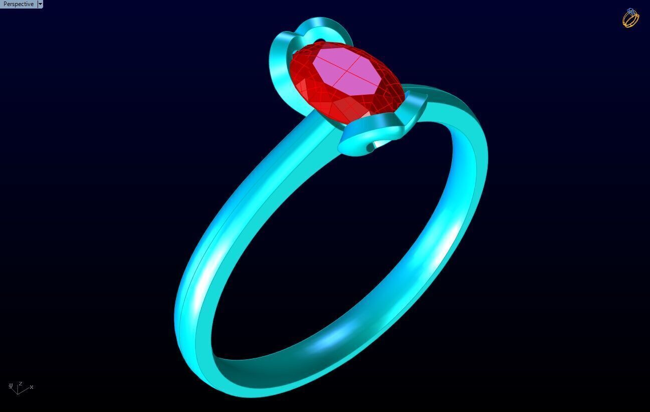 Oval stone ring - Womens  Rings -  N442112 3D print model_9