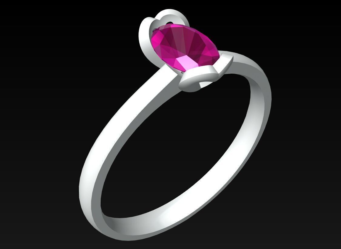 Oval stone ring - Womens  Rings -  N442112 3D print model_3