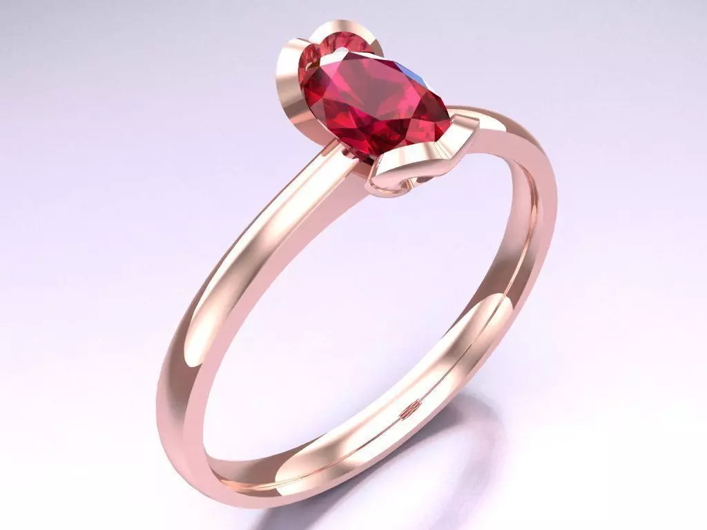 Oval stone ring - Womens  Rings -  N442112 3D print model_0