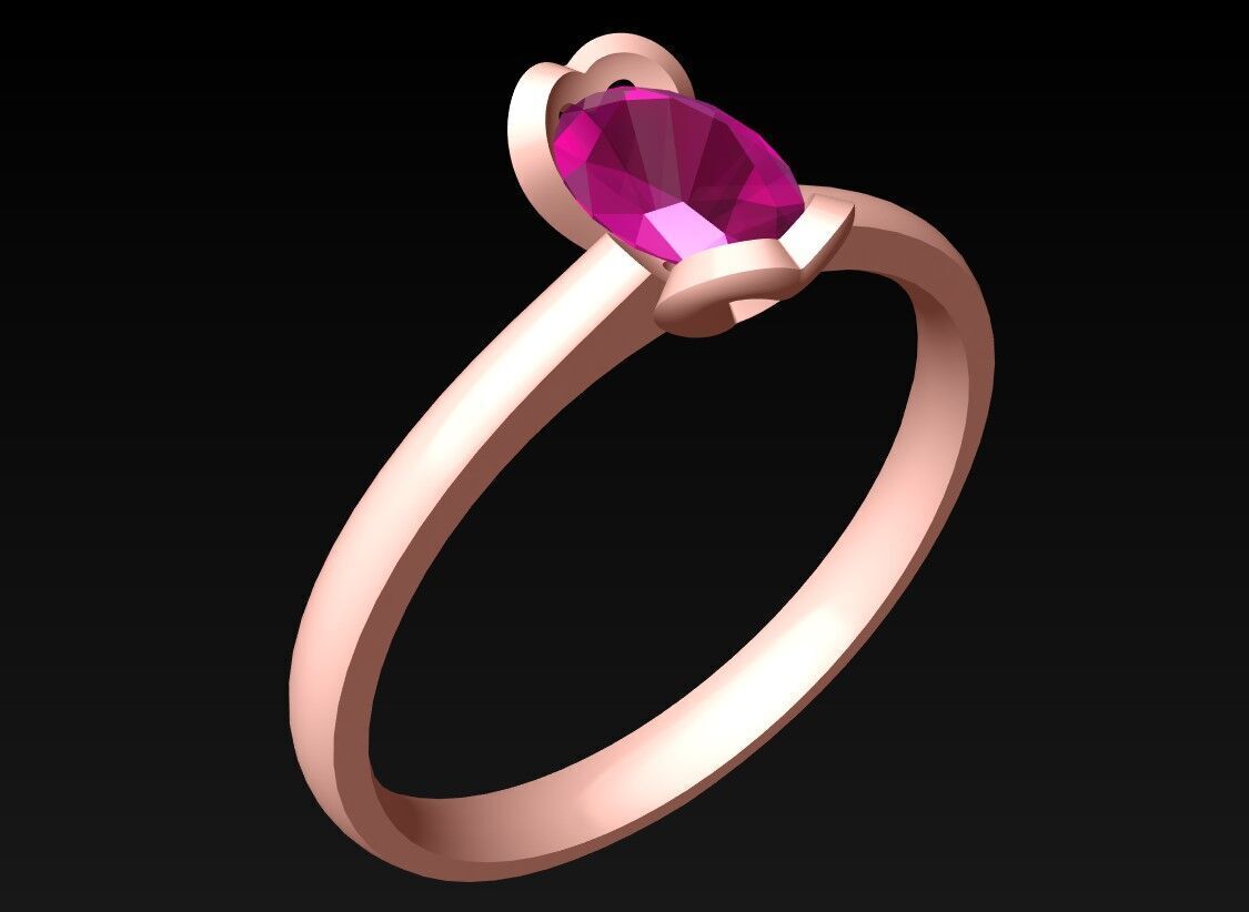 Oval stone ring - Womens  Rings -  N442112 3D print model_1