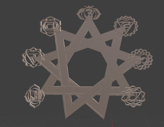 Seven Chakras Hindu Spiritual Energy Centers 3D print model_3