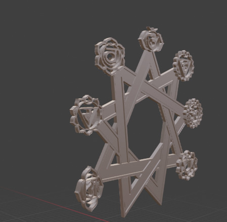 Seven Chakras Hindu Spiritual Energy Centers 3D print model_2