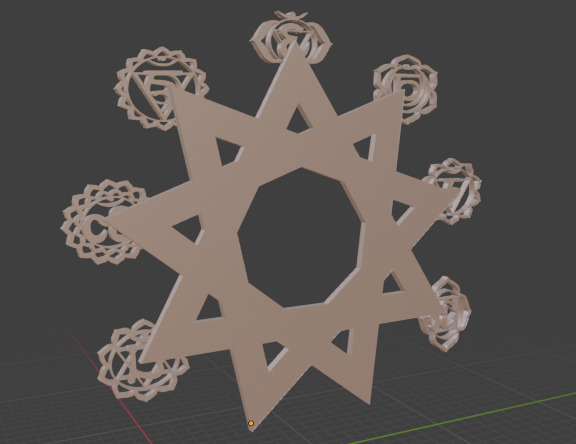 Seven Chakras Hindu Spiritual Energy Centers 3D print model_1