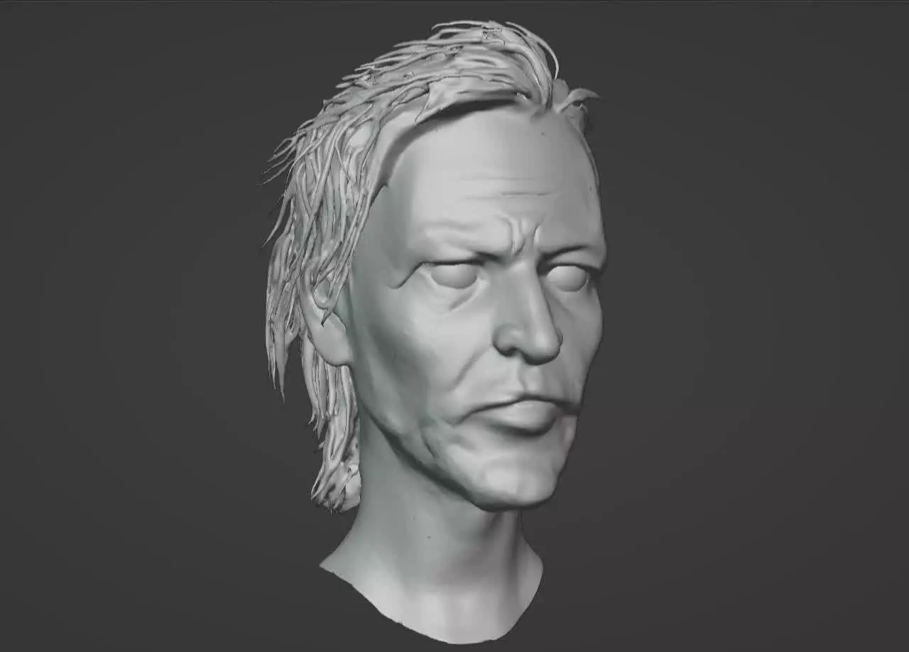 Drug Addict Man - Realistic 3D Head Sculpt 3D print model